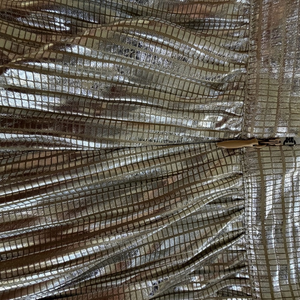 Maeve Metallic Silver A-Line Skirt - Picture 8 of 10